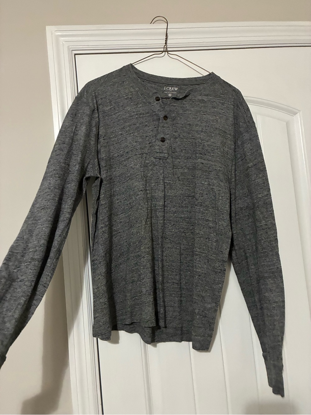J. Crew Men's Heather Gray Long-Sleeve Henley